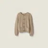 Miu Miu Wool Cardigan In Neutral