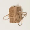 Miu Miu Wool, Cashmere And Shearling Mittens In Camel Brown