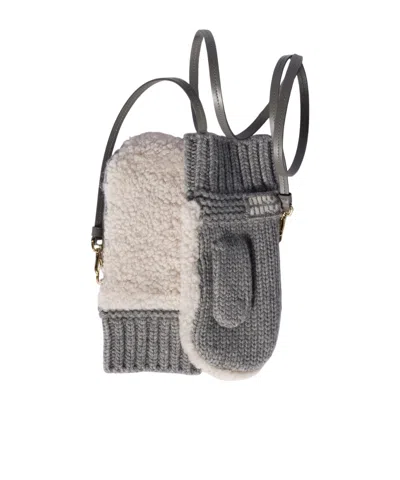 Miu Miu Wool Cashmere And Shearling Mittens In Multi