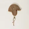 Miu Miu Cashmere Wool Hat Ear Flaps In Camel Brown