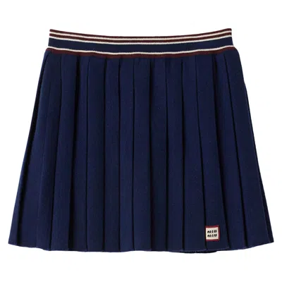 Pre-owned Miu Miu Wool Cashmere Skirt 'navy' | Blue | Women's Size 38