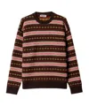 Miu Miu Embroidered Wool Oversize Sweater In Brown
