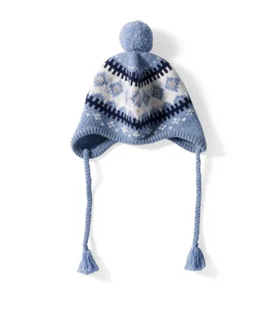 Miu Miu Wool Earflap Beanie In Blue