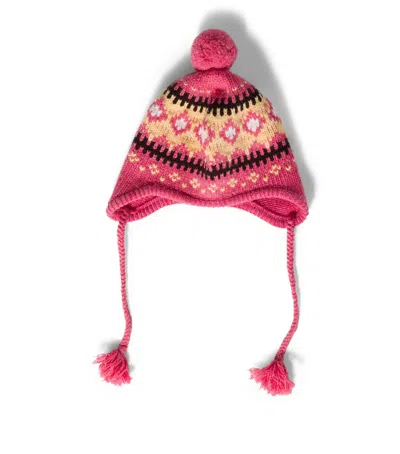 Miu Miu Wool Earflap Beanie In Pink