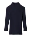Miu Miu Wool Embroidered Logo Sweater In Blue