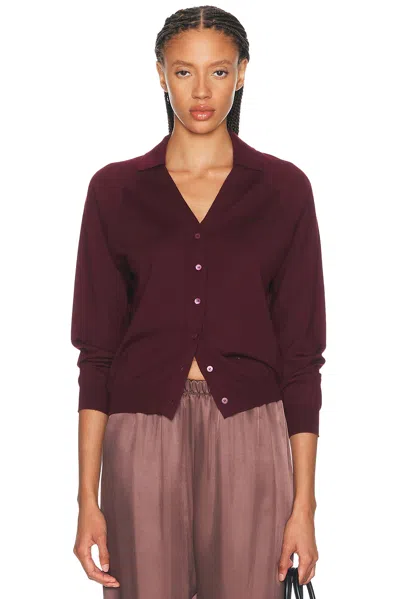 Miu Miu Wool F.14 Cardigan In Burgundy