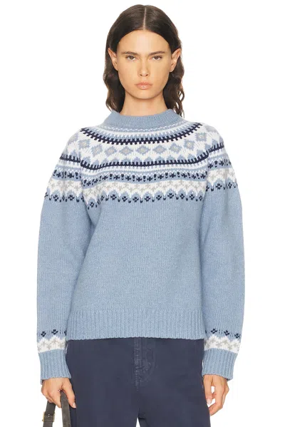 Miu Miu Wool Fairisle Sweater In Blue