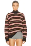 Miu Miu Embroidered Wool Oversize Sweater In Brown