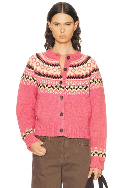 Miu Miu Wool Fairisle Sweater In Pink