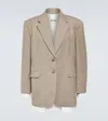 Miu Miu Wool Gabardine Blazer In Beige
