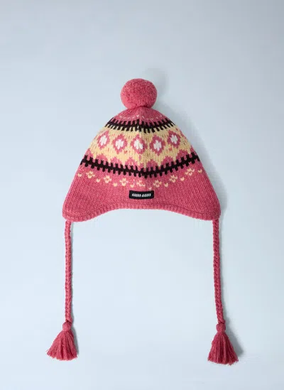 Miu Miu Wool Hat In Pink