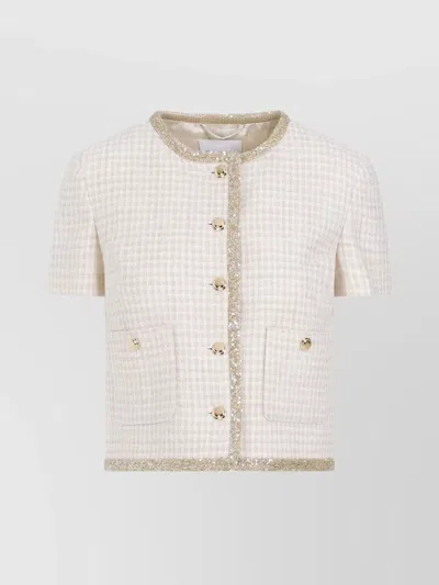 MIU MIU WOOL JACKET GLITTER TRIM