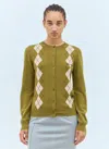 Miu Miu Cashmere Knit Cardigan In Green