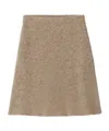 Miu Miu Wool Knit Skirt In Brown