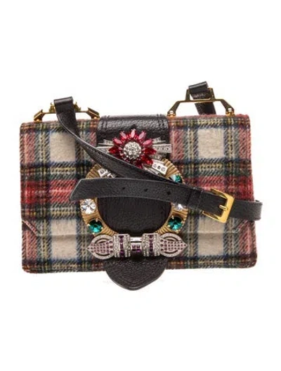 Pre-owned Miu Miu Wool Minaudière In White