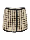 Miu Miu Embroidered Wool Blend Mini Skirt In Avorionero