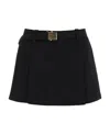 Miu Miu Grain De Poudre Mini Skirt With 3-d Belt In Black