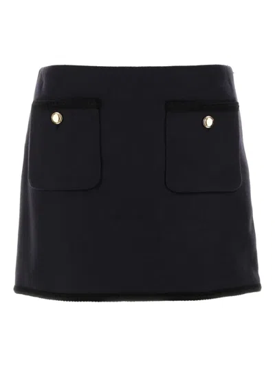 Miu Miu Wool Mini Skirt In Blau
