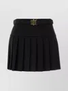 Miu Miu Black Stretch Wool Mini Skirt