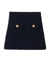 Miu Miu Wool Miniskirt In Blue