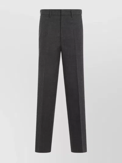 MIU MIU WOOL PANTS WITH BELT LOOPS AND POCKETS
