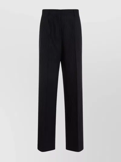 MIU MIU WOOL PINSTRIPED STRAIGHT LEG TROUSERS