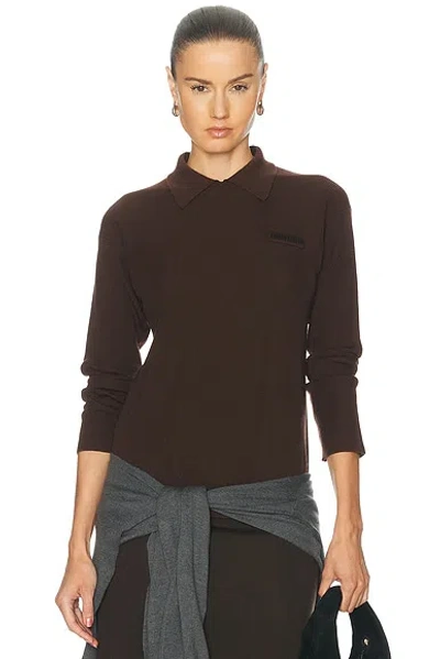 Miu Miu Wool Ribs Sweater In Brown