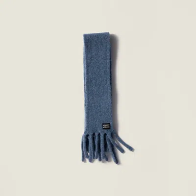 Miu Miu Wool Scarf In Blue