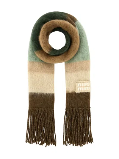 MIU MIU MIU MIU WOOL SCARF WITH FRINGES