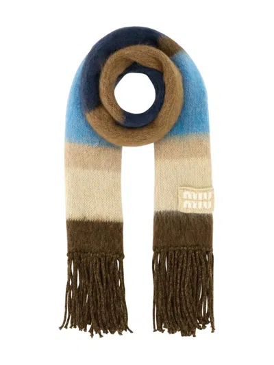 MIU MIU MIU MIU WOOL SCARF WITH FRINGES ACCESSORIES