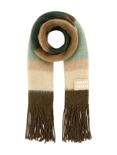 MIU MIU MIU MIU WOOL SCARF WITH FRINGES ACCESSORIES