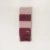 Miu Miu Embroidered Mohair Blend Scarf In Amaranth/peach