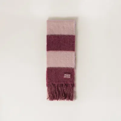 MIU MIU WOOL SCARF WITH FRINGES