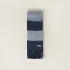 Miu Miu Wool Scarf With Fringes In Blue/sky Blue