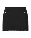 Miu Miu Skirt With Front Pockets And Textured Fabric In Black