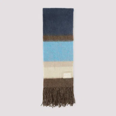 Miu Miu Wool Scarf With Fringes Accessories In Multi