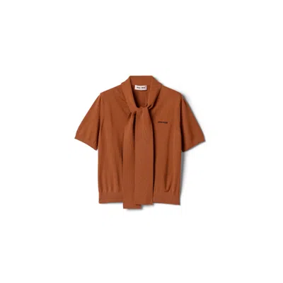 Miu Miu Wool Sweater In Rust