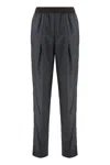 Miu Miu Wool Trousers In Gray
