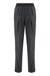 Miu Miu Wool Trousers In Gray