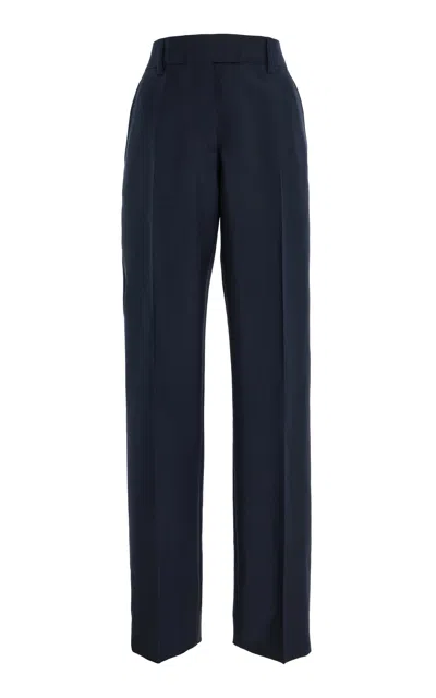 Miu Miu Wool Trousers In Navy