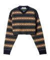 Miu Miu Wool V-neck Sweater In Blue