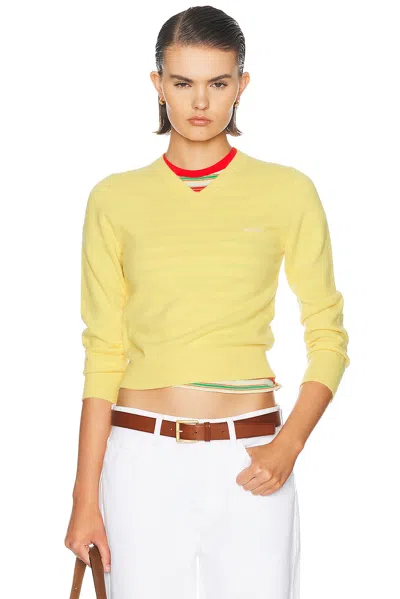 Miu Miu Wool Washed Sweater In Yellow