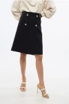 Miu Miu Wool Wrap Skirt With Golden-effect Buttons