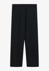 Miu Miu Tailored Trousers Wide Leg Belt Loops In Blue