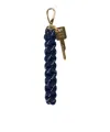 Miu Miu Woven Design Key Chain In Black