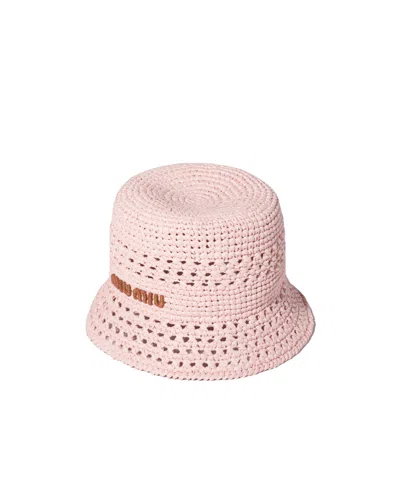 Miu Miu Woven Fabric Hat In Pattern