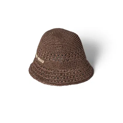Miu Miu Woven Fabric Hat In Purple