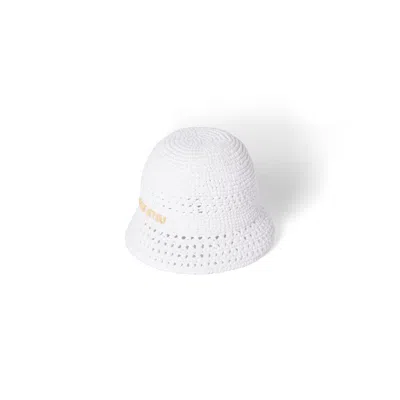Miu Miu Woven Fabric Hat In Metallic