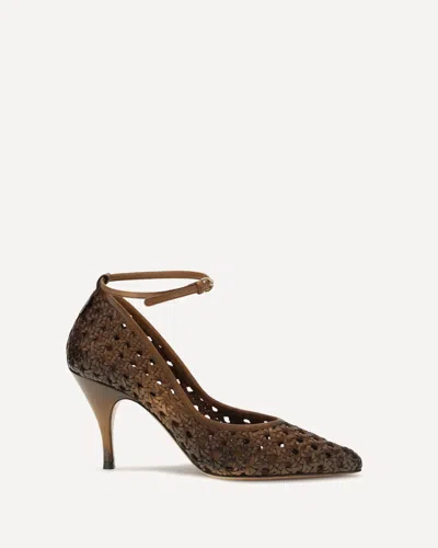 Miu Miu Woven Leather Pumps In Multi