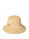 Miu Miu Woven Raffia Bucket Hat In Neutrals